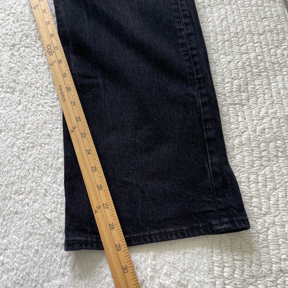 Levis 501 Jeans Men's 42x30 Black Dark Wash Straight Button Fly Denim - Picture 11 of 13